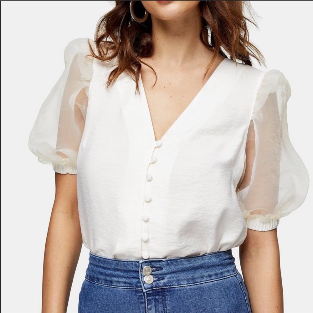 BNWT Topshop organza sleeve too! Sz 12